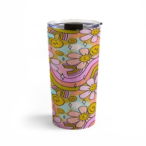 Doodle By Meg Tie Dye Flower Print Travel Mug