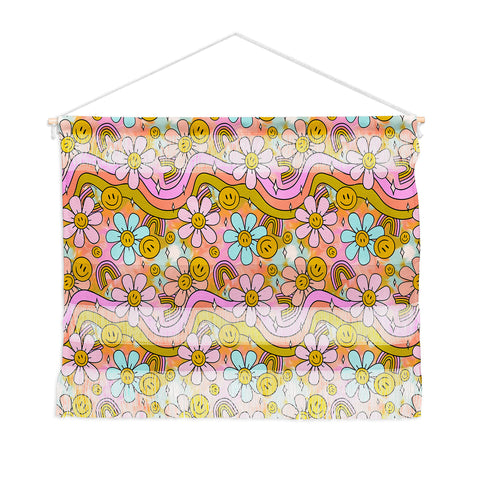 Doodle By Meg Tie Dye Flower Print Wall Hanging Landscape