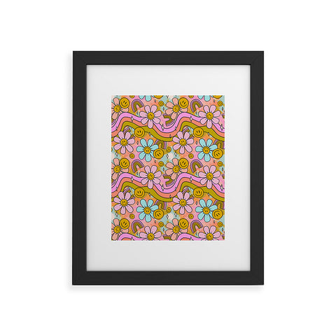 Doodle By Meg Tie Dye Flower Print Framed Art Print