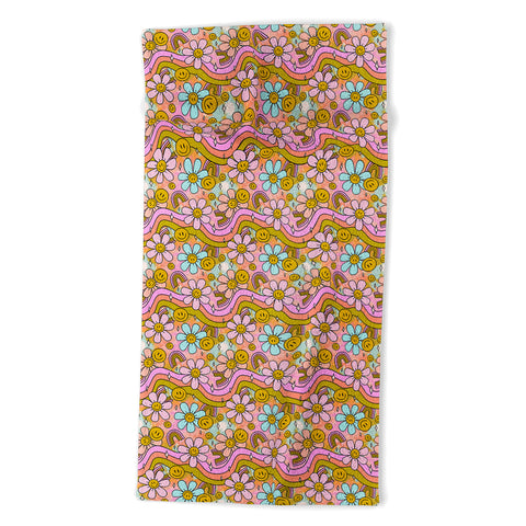 Doodle By Meg Tie Dye Flower Print Beach Towel