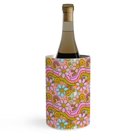 Doodle By Meg Tie Dye Flower Print Wine Chiller