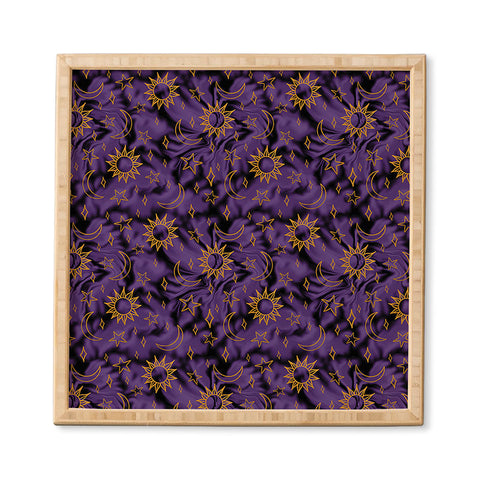 Doodle By Meg Tie Dye Moon Star Print Purple Framed Wall Art