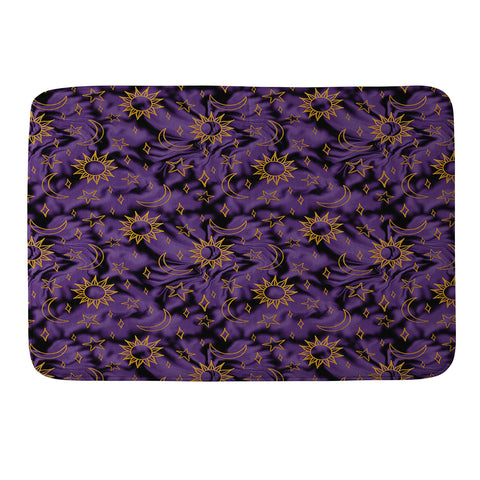 Doodle By Meg Tie Dye Moon Star Print Purple Memory Foam Bath Mat