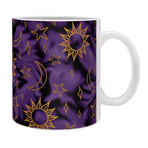 Doodle By Meg Tie Dye Moon Star Print Purple Coffee Mug