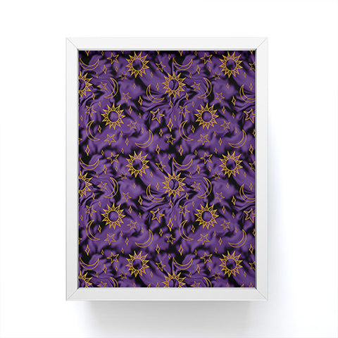 Doodle By Meg Tie Dye Moon Star Print Purple Framed Mini Art Print
