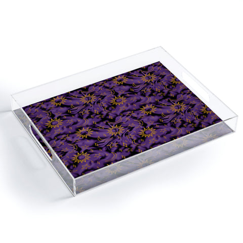 Doodle By Meg Tie Dye Moon Star Print Purple Acrylic Tray