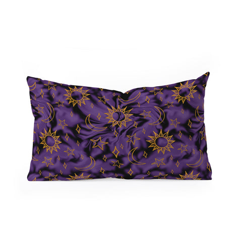Doodle By Meg Tie Dye Moon Star Print Purple Oblong Throw Pillow