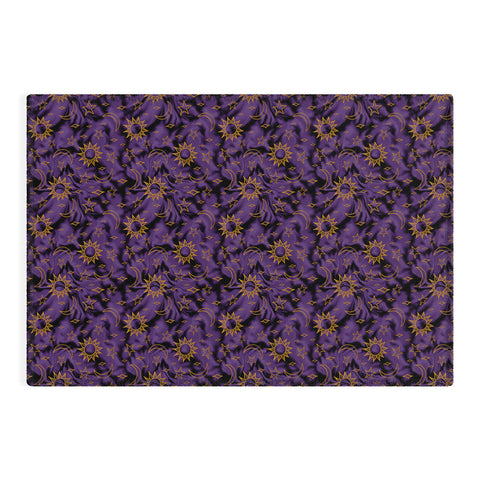 Doodle By Meg Tie Dye Moon Star Print Purple Outdoor Rug