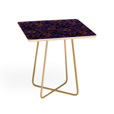 Doodle By Meg Tie Dye Moon Star Print Purple Side Table