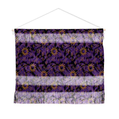 Doodle By Meg Tie Dye Moon Star Print Purple Wall Hanging Landscape