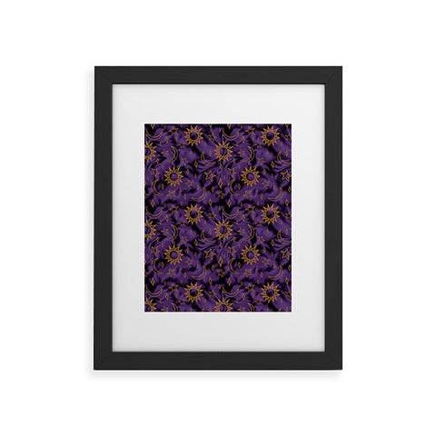 Doodle By Meg Tie Dye Moon Star Print Purple Framed Art Print