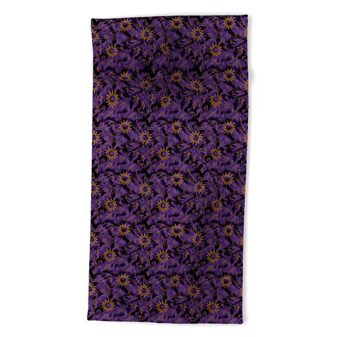 Doodle By Meg Tie Dye Moon Star Print Purple Beach Towel