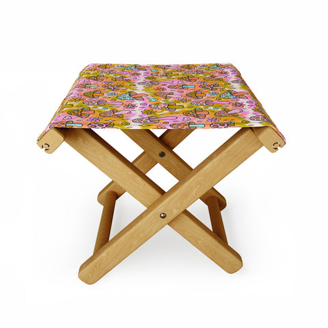 Doodle By Meg Tie Dye Mushroom Print Folding Stool