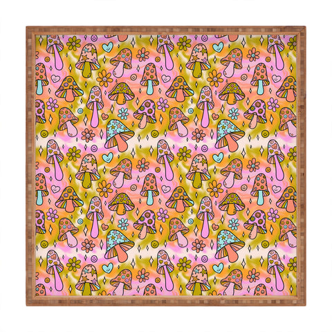 Doodle By Meg Tie Dye Mushroom Print Square Tray