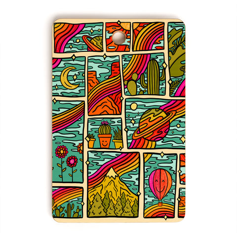 Doodle By Meg Traveling Rainbow Cutting Board Rectangle