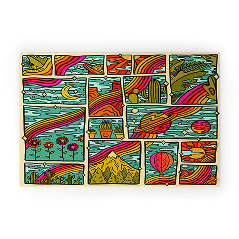 Doodle By Meg Traveling Rainbow Welcome Mat