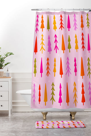 Doodle By Meg Tree Print Shower Curtain And Mat