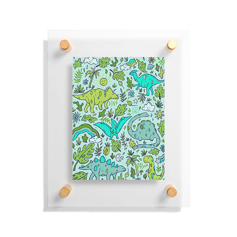 Doodle By Meg Tropical Dinos Floating Acrylic Print