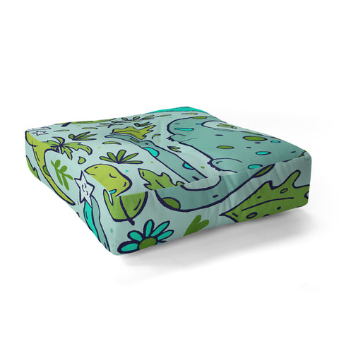 Doodle By Meg Tropical Dinos Floor Pillow Square