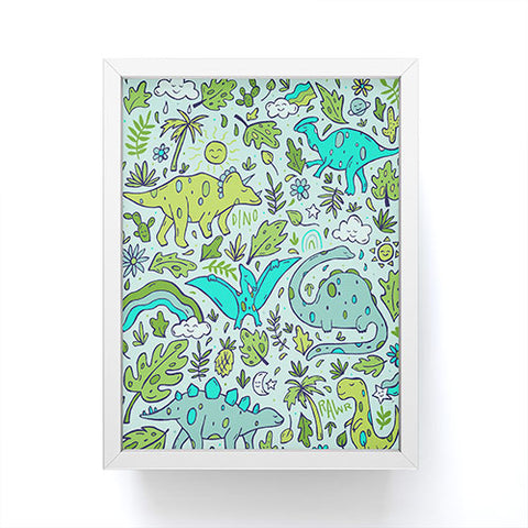 Doodle By Meg Tropical Dinos Framed Mini Art Print