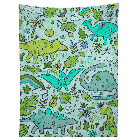 Doodle By Meg Tropical Dinos Tapestry