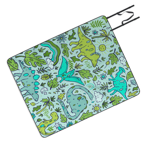 Doodle By Meg Tropical Dinos Picnic Blanket