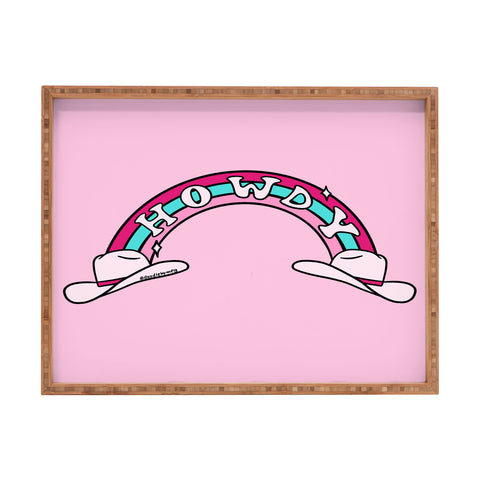 Doodle By Meg Turquoise Howdy Rainbow Rectangular Tray