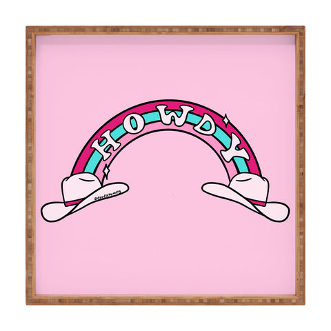 Doodle By Meg Turquoise Howdy Rainbow Square Tray