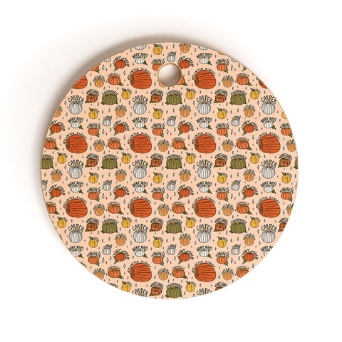 Doodle By Meg Types of Pumpkins Print Cutting Board Round