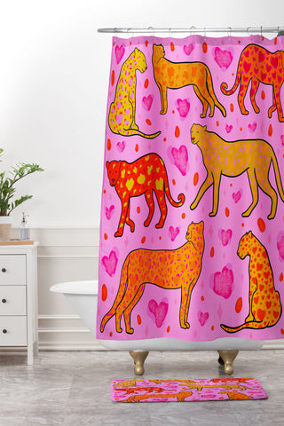 Doodle By Meg Valentine Leopard Print Shower Curtain And Mat