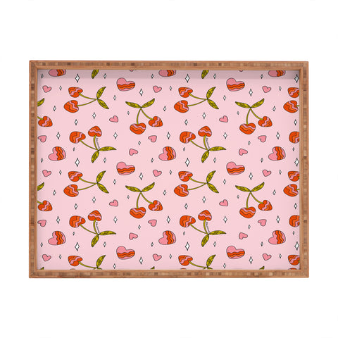 Doodle By Meg VIntage Cherry Print Rectangular Tray