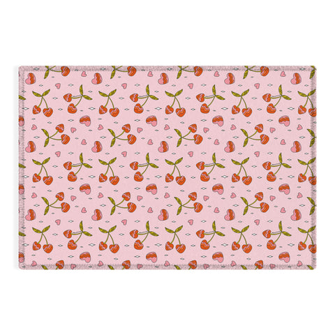 Doodle By Meg VIntage Cherry Print Outdoor Rug