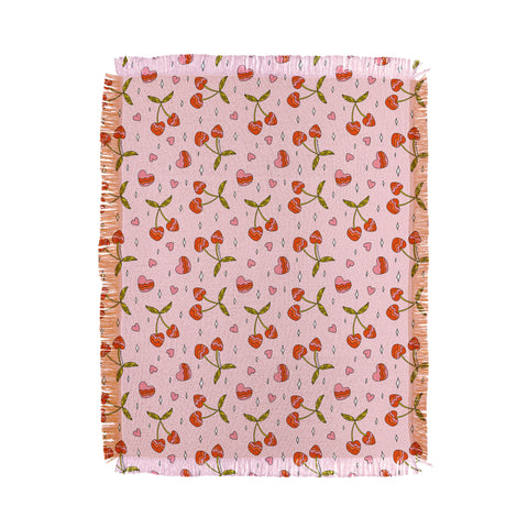 Doodle By Meg VIntage Cherry Print Throw Blanket