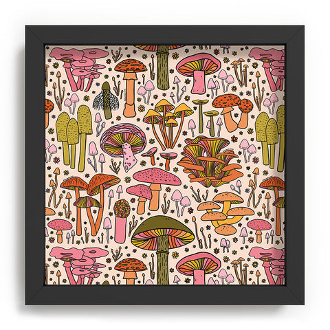 Doodle By Meg Vintage Mushroom Print Recessed Framing Square
