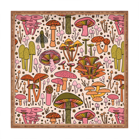 Doodle By Meg Vintage Mushroom Print Square Tray