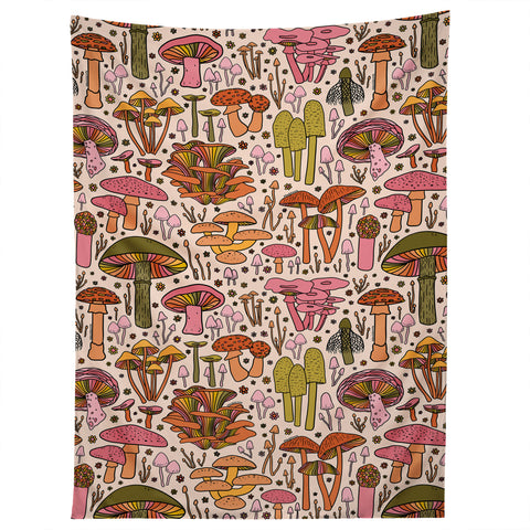 Doodle By Meg Vintage Mushroom Print Tapestry