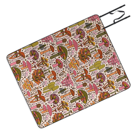 Doodle By Meg Vintage Mushroom Print Picnic Blanket