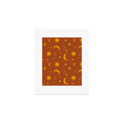 Doodle By Meg Vintage Star and Sun in Rust Art Print