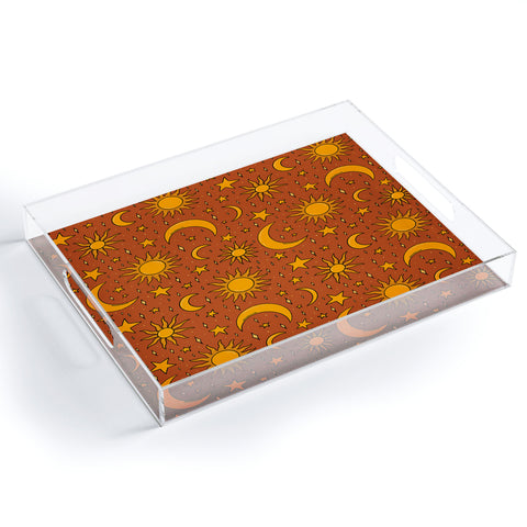 Doodle By Meg Vintage Star and Sun in Rust Acrylic Tray