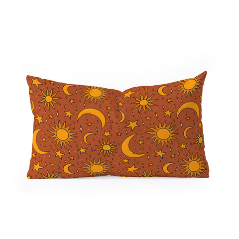 Doodle By Meg Vintage Star and Sun in Rust Oblong Throw Pillow