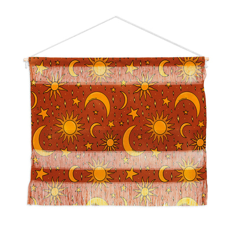 Doodle By Meg Vintage Star and Sun in Rust Wall Hanging Landscape