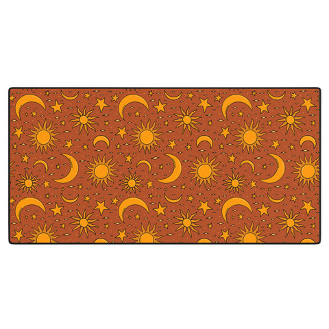 Doodle By Meg Vintage Star and Sun in Rust Desk Mat