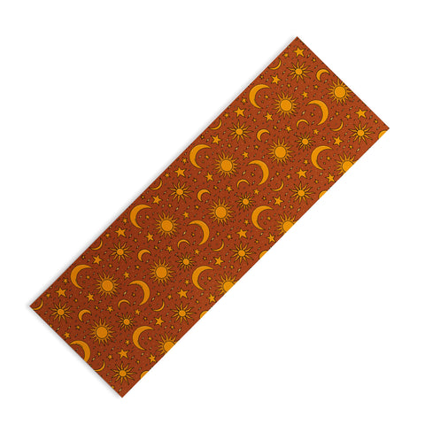 Doodle By Meg Vintage Star and Sun in Rust Yoga Mat