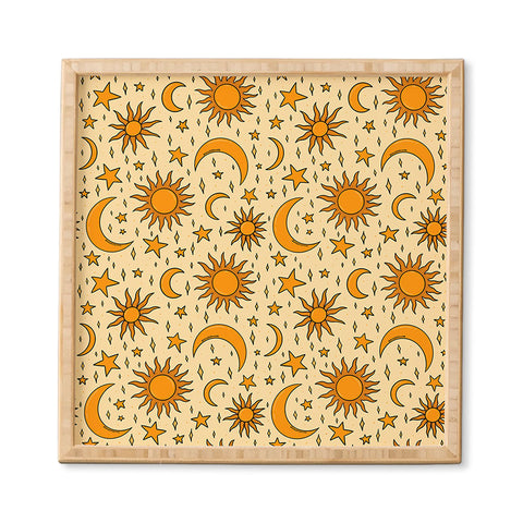 Doodle By Meg Vintage Sun and Star Print Framed Wall Art