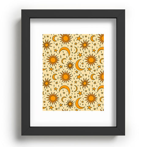 Doodle By Meg Vintage Sun and Star Print Recessed Framing Rectangle