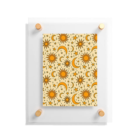 Doodle By Meg Vintage Sun and Star Print Floating Acrylic Print