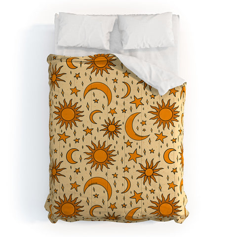 Doodle By Meg Vintage Sun and Star Print Comforter
