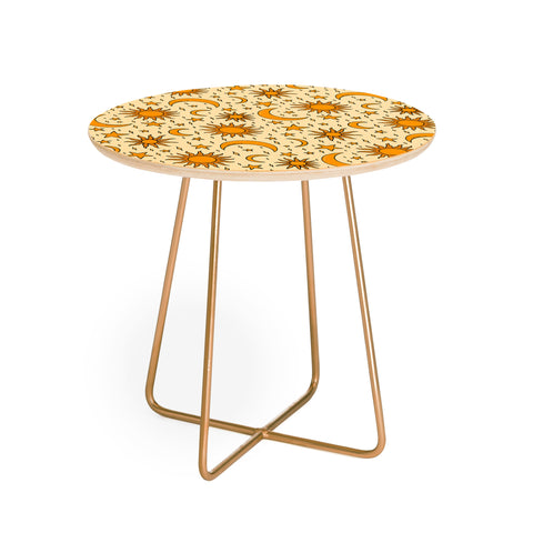 Doodle By Meg Vintage Sun and Star Print Round Side Table
