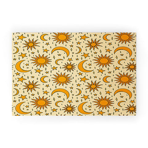 Doodle By Meg Vintage Sun and Star Print Welcome Mat