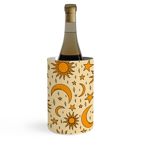 Doodle By Meg Vintage Sun and Star Print Wine Chiller